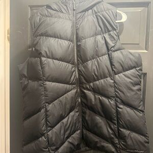 Eddie Bauer Black Puffer Vest with Hood
